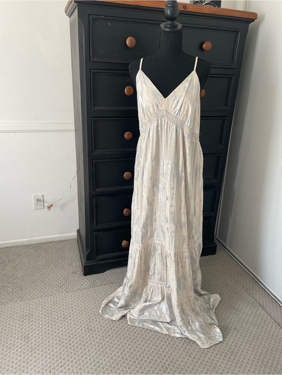 Mossimo Supply Co. Dresses & Skirts - Mossimo Supply Co. Ivory Satin V-Neck Maxi Dress